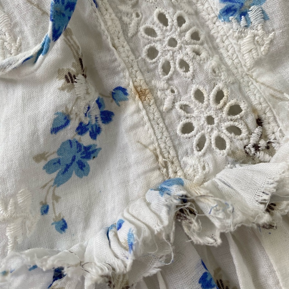 LoveShackFancy Becca Skirt Brilliant Blue Floral Sorority Cottage Core Romantic - Picture 5 of 12